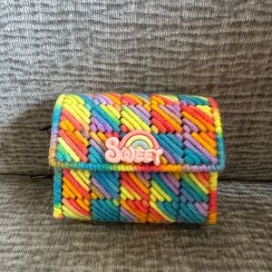 Handmade Rainbow Keychain Pouch with Snap Closure